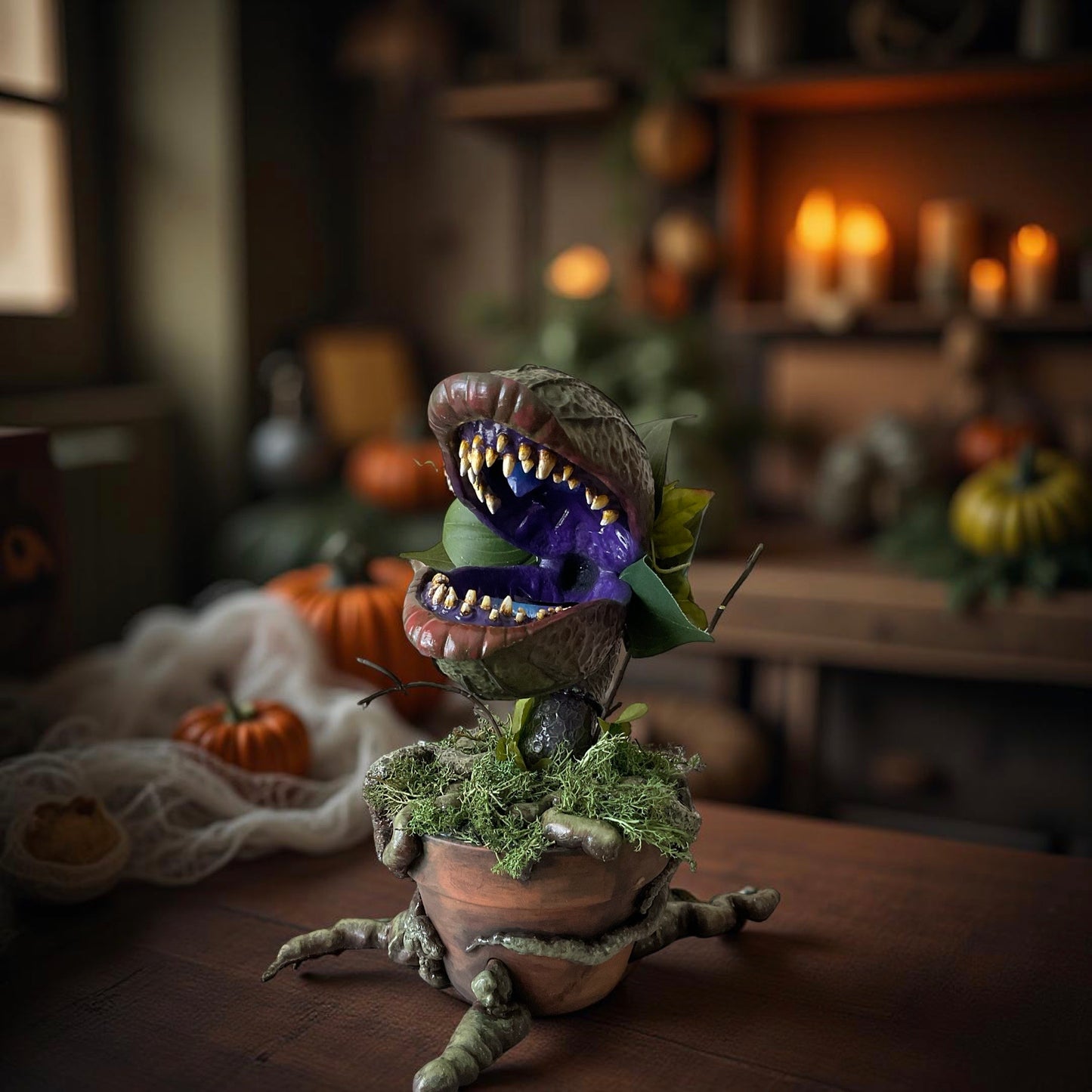 14” Hand-Painted Man Eating Plant