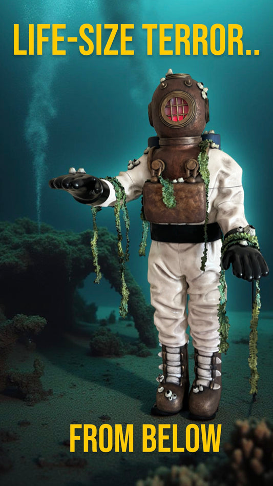 Life-Size Deep Sea Ghost Diver Halloween Prop - 3D Printed Nautical Sculpture
