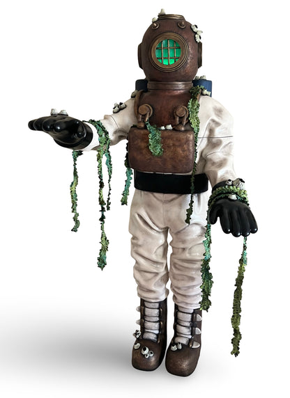 Life-Size Deep Sea Ghost Diver Halloween Prop - 3D Printed Nautical Sculpture