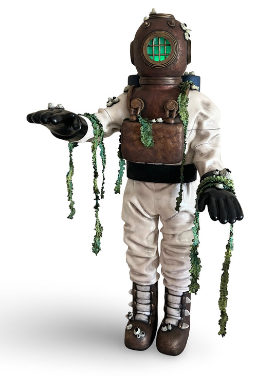 Life-Size Deep Sea Ghost Diver Halloween Prop - 3D Printed Nautical Sculpture