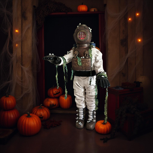 Life-Size Deep Sea Diver Halloween Prop - 3D Printed Nautical Sculpture